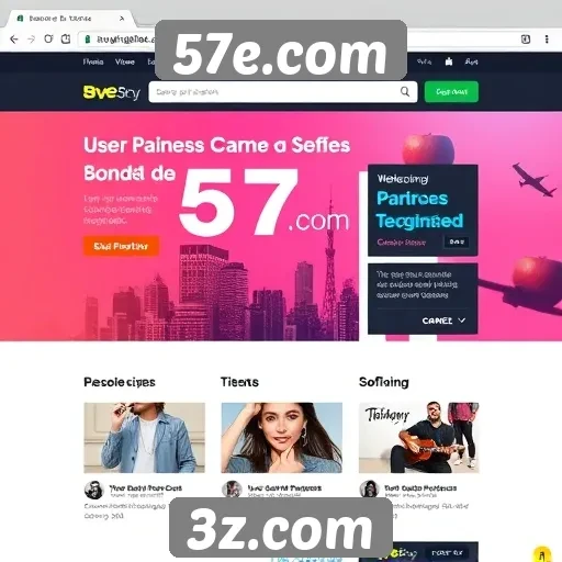 Análise da interface do usuário do site 57e.com